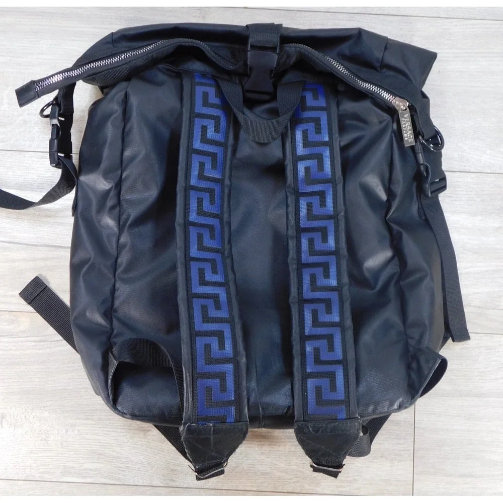 Versace Parfums Women's Black Backpack Travel Casual Roll Top Bag Pre-Owned